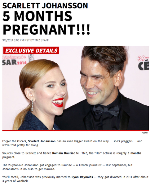 Scarlett Johansson -- 5 Months PREGNANT!!!
